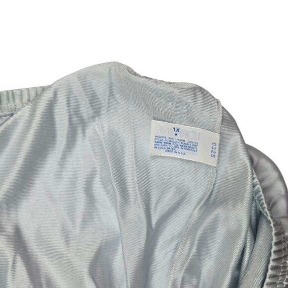 Womens Vintage Lorraine Pajama Set Size 1X Plus Blue Nylon Pants Shirt - Picture 5 of 8